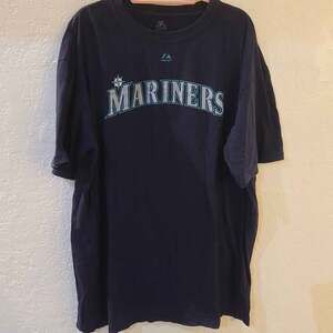Men’s #51 Ichiro Suzuki Seattle Mariners Blue Jersey T-Shirt (XLT) Majestic